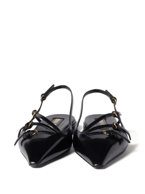 Miu Miu buckled slingback flat pumps - Black - zdjęcie produktu nr 2