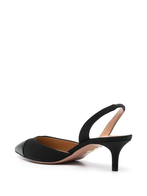 Aquazzura 60mm contrasting-toecap slingback pumps - Black