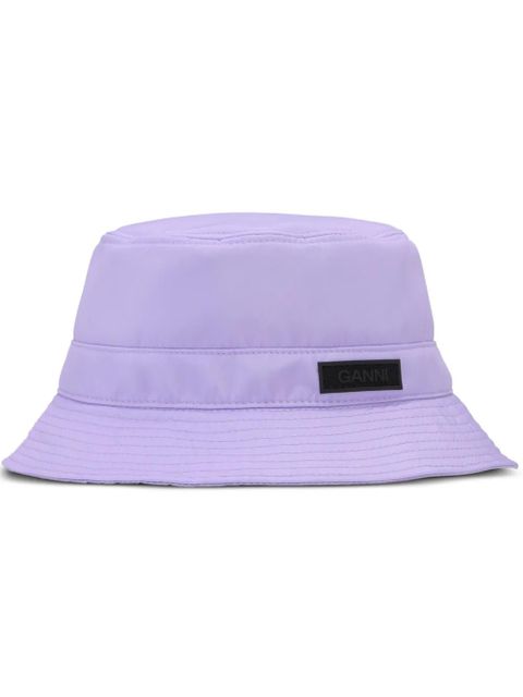 GANNI logo-appliqué bucket hat - Purple - zdjęcie produktu nr 1