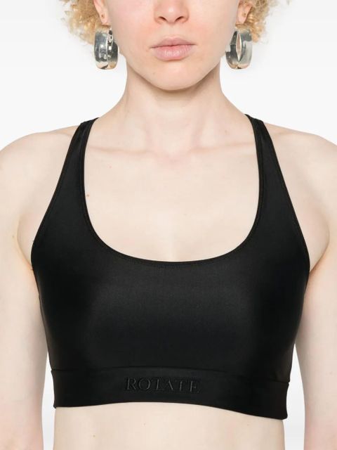 ROTATE BIRGER CHRISTENSEN logo-embroidered crop top - Black