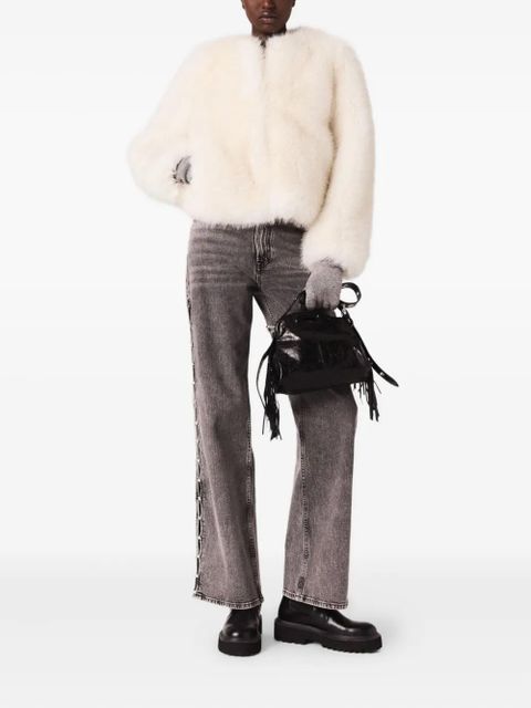 Maje rhinestone-embellished jeans - Grey