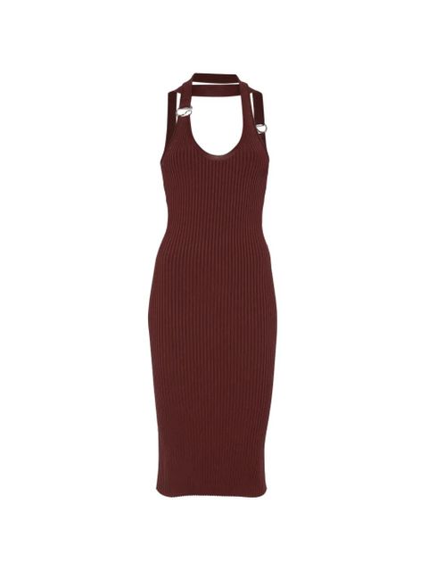 Coperni ribbed-knit halterneck midi dress - Brown - zdjęcie produktu nr 1