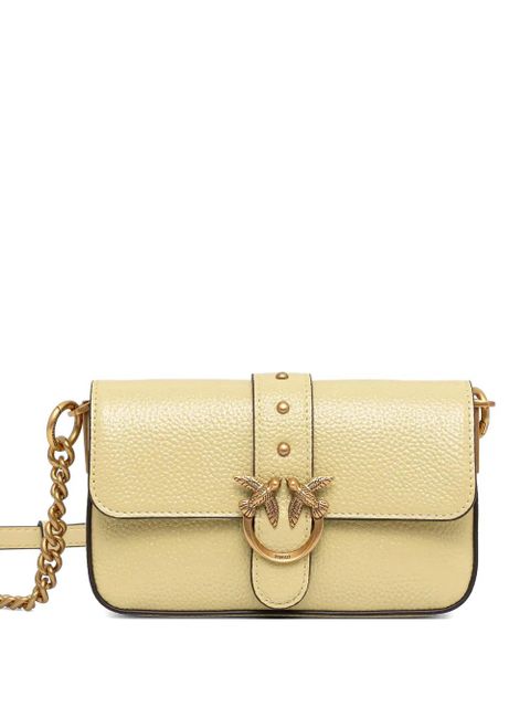 PINKO Love Birds leather mini crossbody bag - Yellow - zdjęcie produktu nr 1
