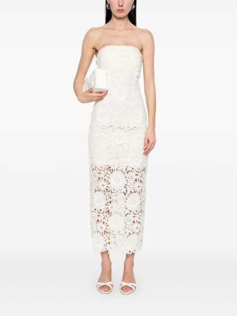 ROTATE BIRGER CHRISTENSEN 3D lace midi dress - Neutrals