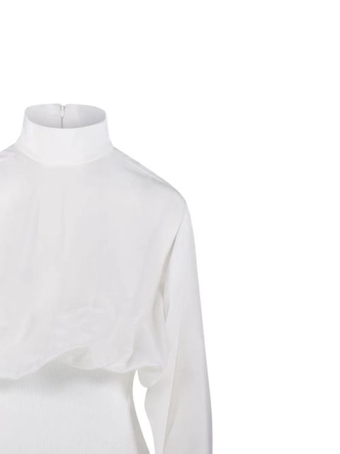 Sportmax high-neck ribbed-waist top - White