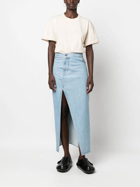 JW Anderson logo-embroidered cotton T-shirt - Neutrals - zdjęcie produktu nr 2