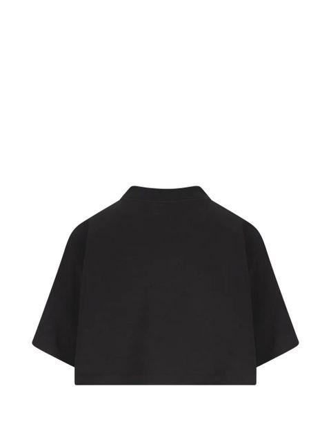 Balenciaga embroidered cropped T-shirt - Black - zdjęcie produktu nr 2