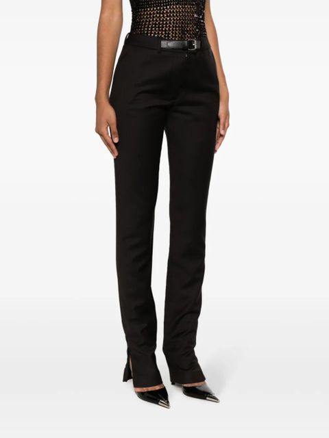 16Arlington slim-cut belted trousers - Black