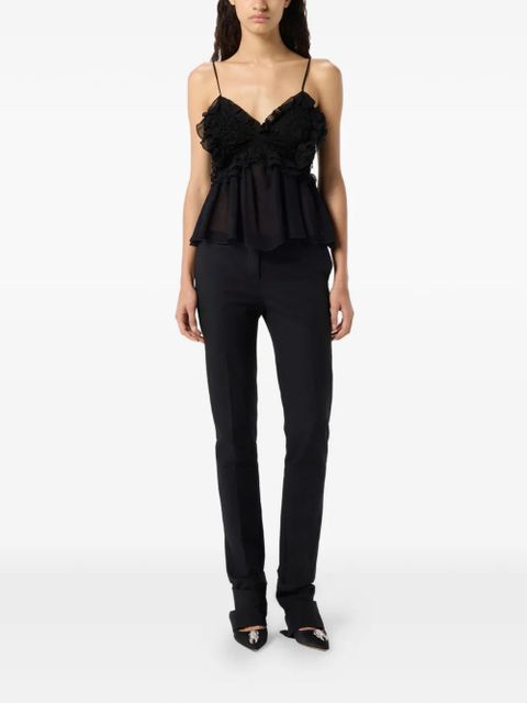 Blumarine Georgette ruffled top - Black - zdjęcie produktu nr 2