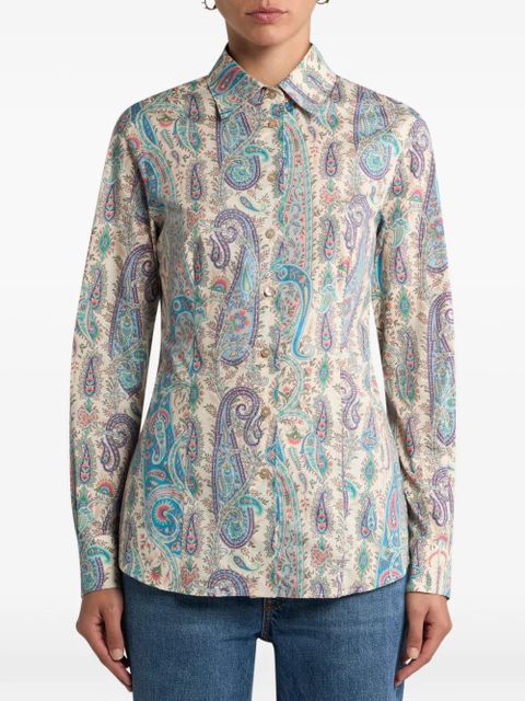 ETRO paisley-motif cotton shirt - Neutrals