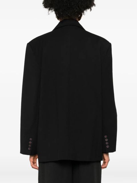 Eleh single-breasted cotton jacket - Black