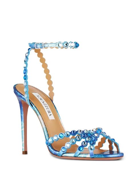 Aquazzura 105mm Tequila crystal-embellished stiletto sandals - Blue - zdjęcie produktu nr 2