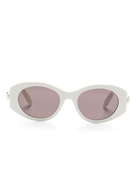 Bvlgari Serpenti oval-frame sunglasses - White - zdjęcie produktu nr 1