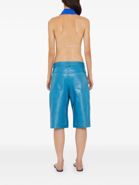 Christopher Esber chain-bra silk top - Blue