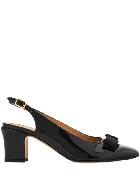 Ferragamo 50mm Vara bow-detail slingback pumps - Black - zdjęcie produktu nr 1