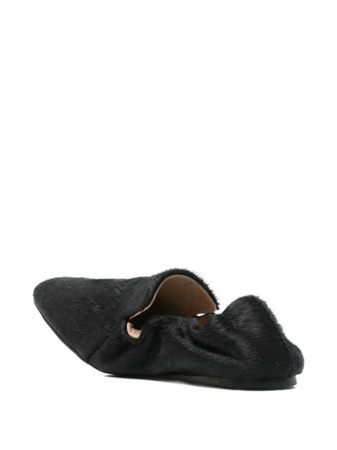 Le Monde Beryl fur-trimmed loafers - Black