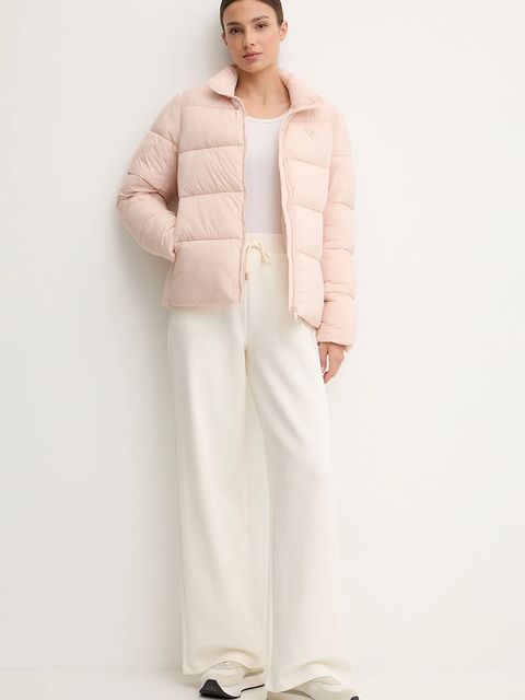 Guess kurtka NEW CLAUDIA damska kolor różowy zimowa V4YL03 WFUD0