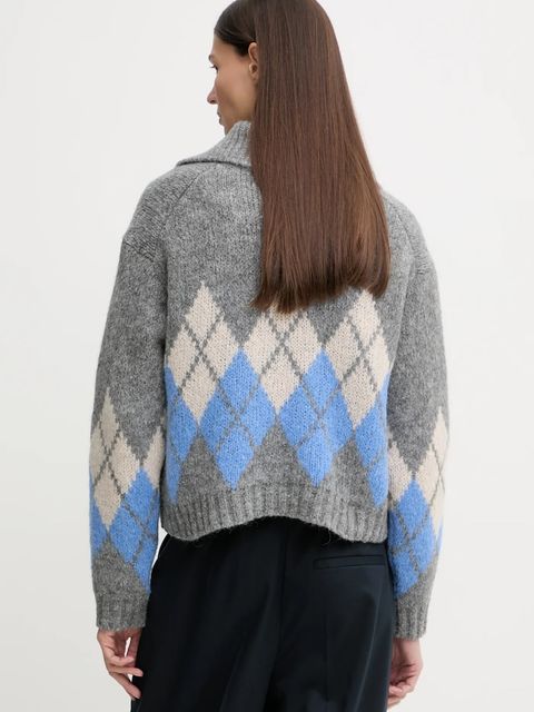 Marc O'Polo kardigan z dodatkiem wełny damski kolor szary ciepły 5000007512