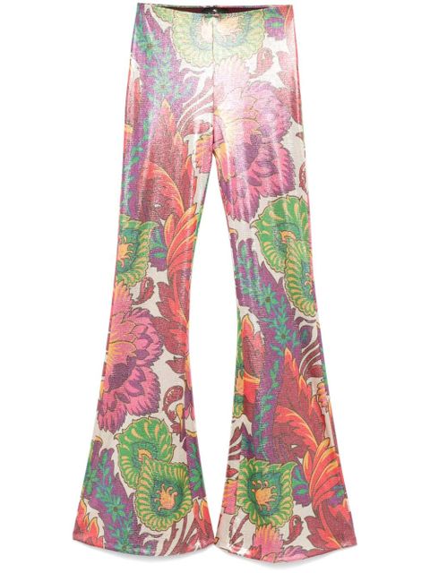 ETRO floral-print laminated trousers - Pink - zdjęcie produktu nr 1