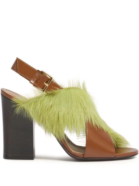 Marni criss-cross fur sandals - Brown - zdjęcie produktu nr 1