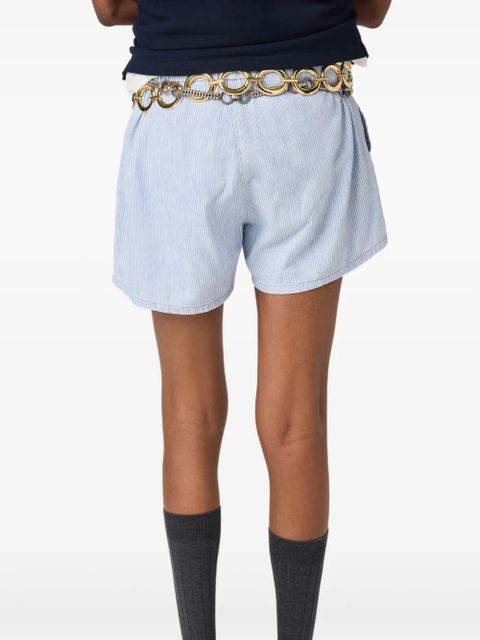 Miu Miu striped chambray shorts - Blue