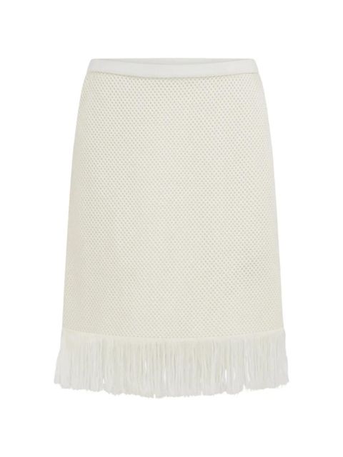 Ferragamo fringed-trim mini skirt - White - zdjęcie produktu nr 1