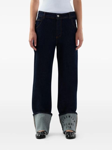 GCDS logo-patch jeans - Blue