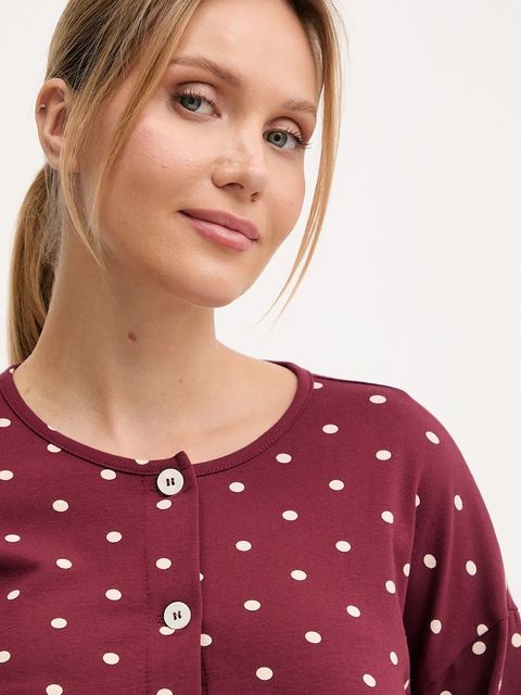 United Colors of Benetton koszula piżamowa damska kolor bordowy 3ZMB3M07R