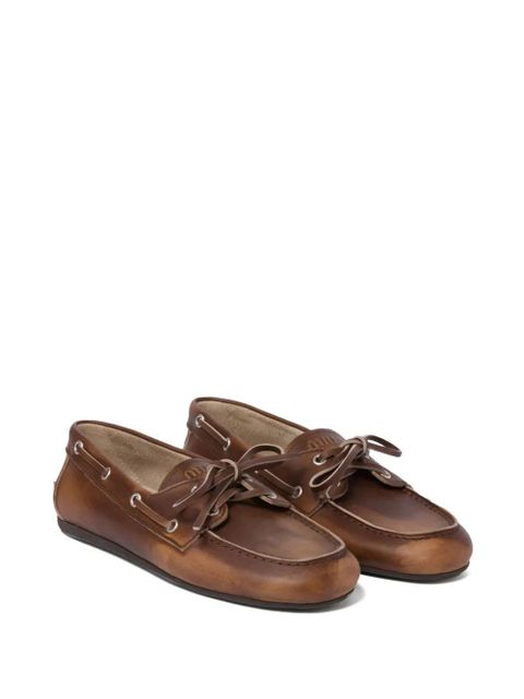 Miu Miu bleached leather loafers - Brown - zdjęcie produktu nr 2