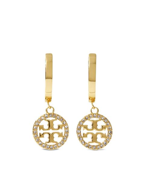 Tory Burch crystal-embellished hoop earrings - Gold - zdjęcie produktu nr 1