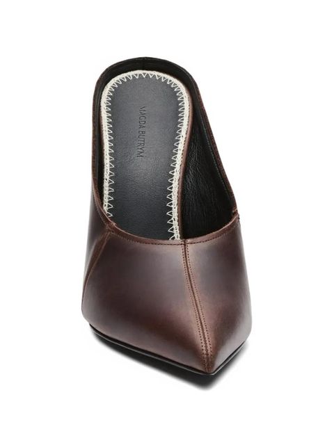 Magda Butrym point-toe leather mules - Brown