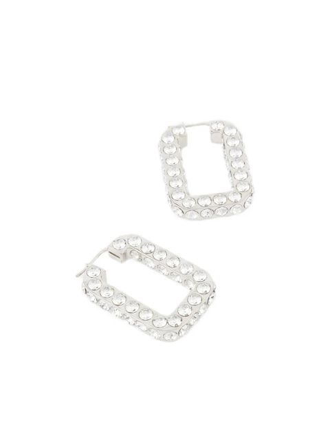 Amina Muaddi crystal-embellished hoop earrings - Silver