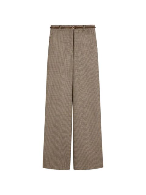 Max Mara checked belted tailored trousers - Brown - zdjęcie produktu nr 1