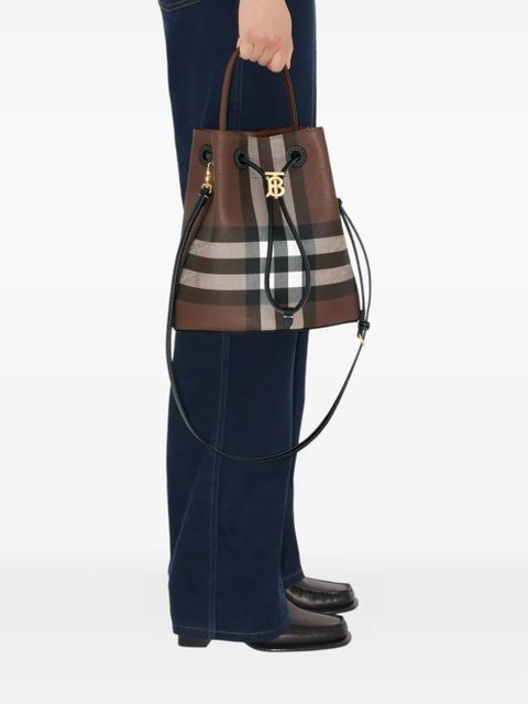 Burberry small checked bucket bag - Brown - zdjęcie produktu nr 2