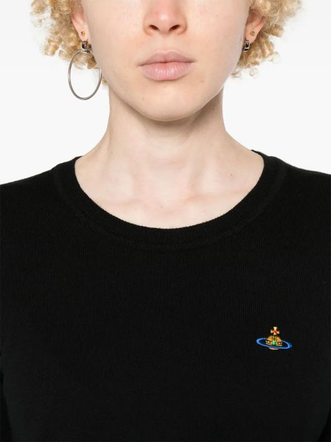 Vivienne Westwood Orb-embroidered crew-neck jumper - Black