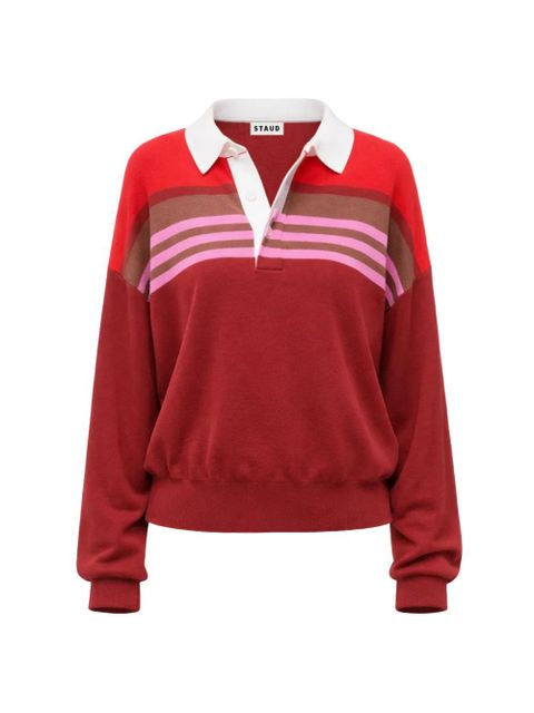 STAUD Sail striped polo shirt - Red - zdjęcie produktu nr 2