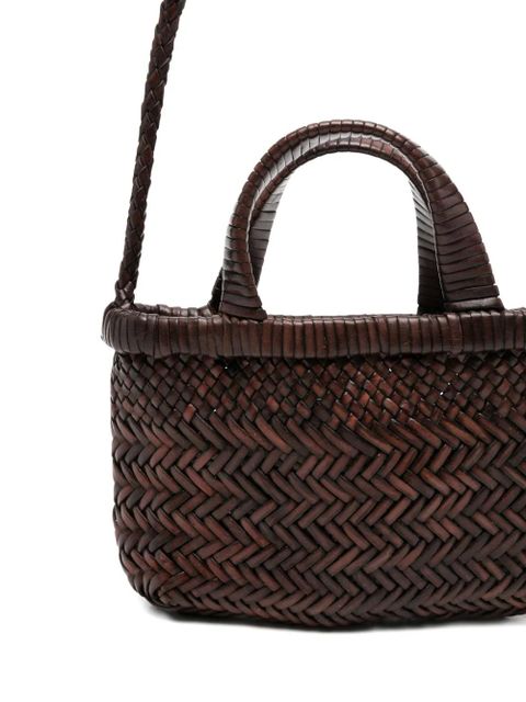 Manebi micro Sunset braided-strap tote bag - Brown