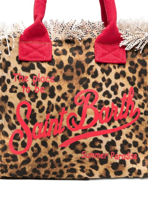MC2 Saint Barth fringe leopard print bag - Neutrals