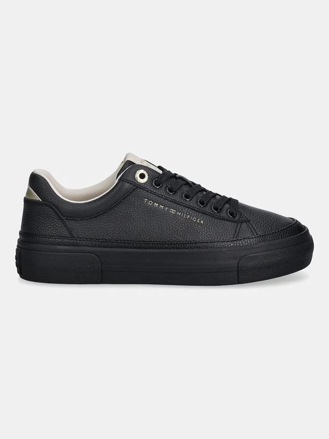 Tommy Hilfiger trampki TH PLATFORM SNEAKER TUMBLED LTR damskie kolor czarny FW0FW09018 - zdjęcie produktu nr 2