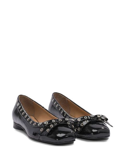 GANNI leather ballerina shoes - Black