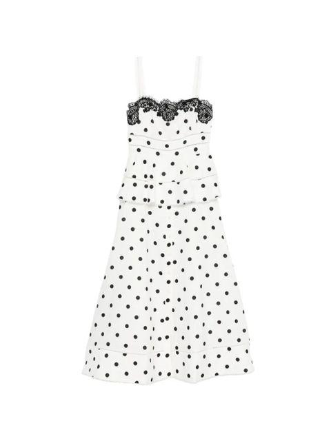 Self-Portrait polka dot-pattern lace-detail maxi dress - White - zdjęcie produktu nr 1