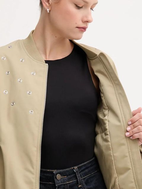 Sisley kurtka kolor zielony przejściowa 2ZCRLN05L