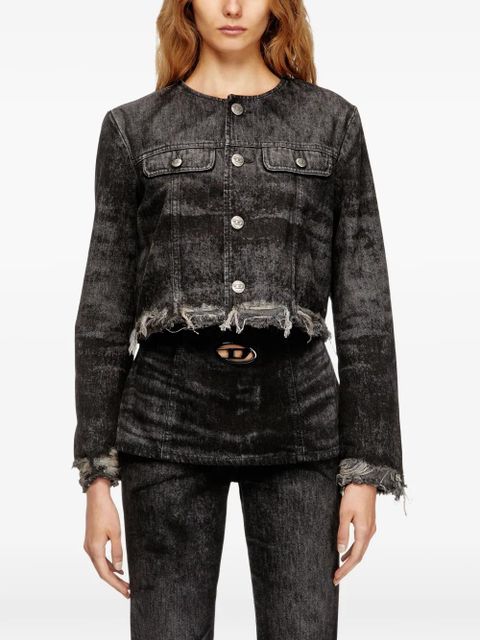 Diesel frayed-hem denim jacket - Grey