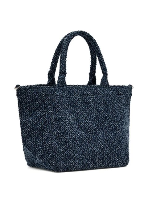 GANNI teddy appliqué tote bag - Blue