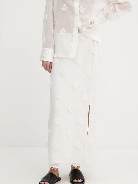 Samsoe Samsoe spódnica SAAGNETE kolor beżowy maxi prosta F25200059