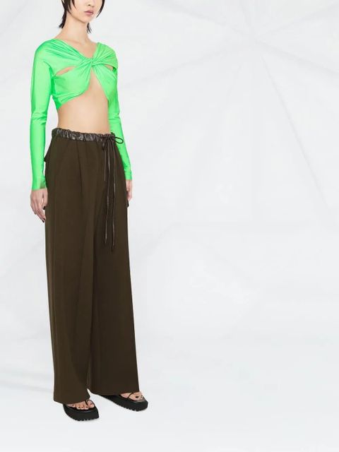 Coperni twist long-sleeve cropped top - Green