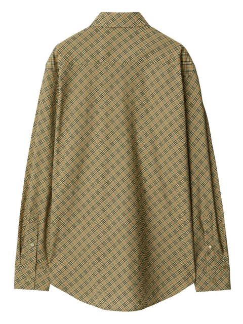 Burberry check-pattern cotton shirt - Green - zdjęcie produktu nr 2