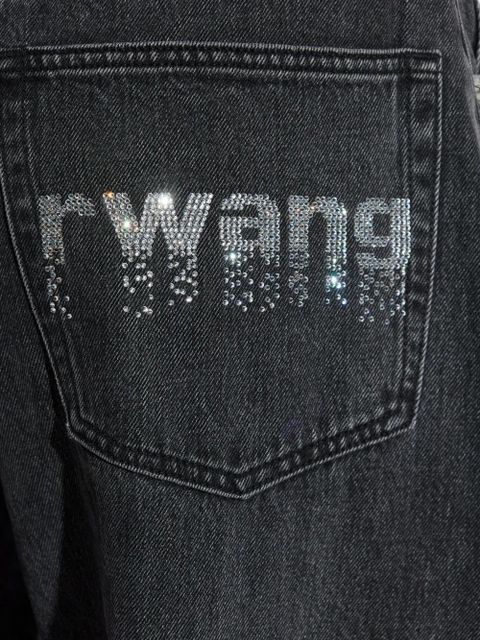 Alexander Wang rhinestone-embellished cotton jeans - Grey