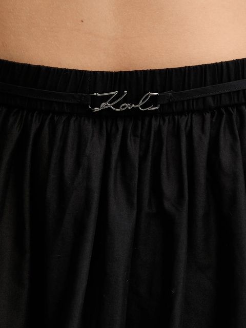 Karl Lagerfeld spódnica bawełniana kolor czarny maxi rozkloszowana A2W46043