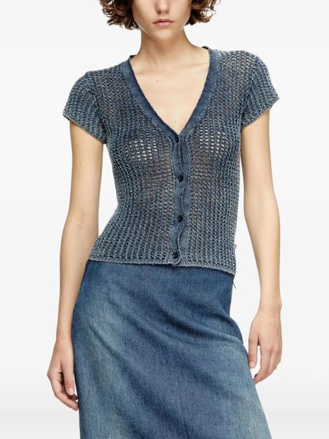 Diesel M-Rez knitted button-up cardigan - Blue - zdjęcie produktu nr 2